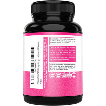 Inositol Kapseln (Myo-Inositol) (1000 mg pro Portion, 120 Kapseln) - Myo-Inositol Ergänzung für Hormonbalance bei Frauen - Vegan, Laborgeprüft, Glutenfrei & Hergestellt in den USA (120 Stück)