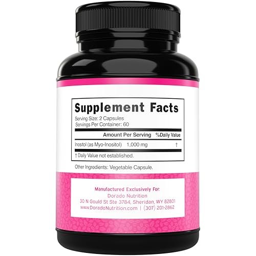 Inositol Kapseln (Myo-Inositol) (1000 mg pro Portion, 120 Kapseln) - Myo-Inositol Ergänzung für Hormonbalance bei Frauen - Vegan, Laborgeprüft, Glutenfrei & Hergestellt in den USA (120 Stück)