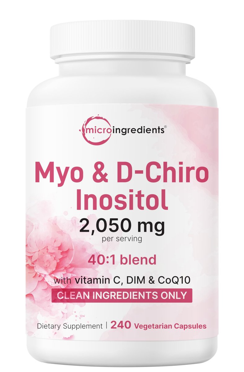 Myo-Inositol & D-Chiro Inositol 2.050 mg | 240 vegane Kapseln + Vitamin C, Folat, DIM & CoQ10 | Inositol-Präparat für Frauen | 40:1 Verhältnis | Hormonelle Balance & Eierstockunterstützung | Ohne Füllstoffe