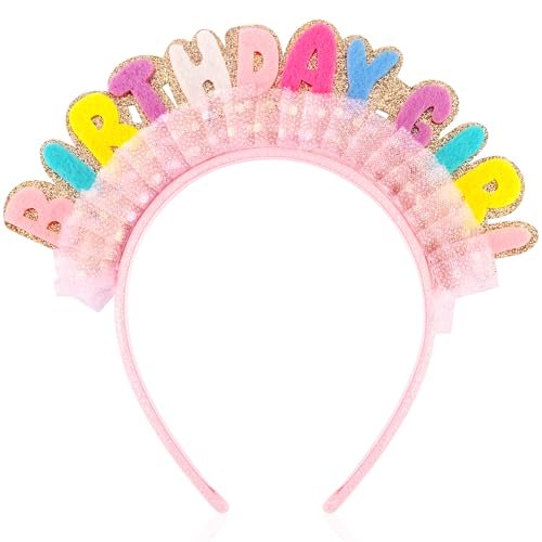 Vovii Geburtstags-Diadem Prinzessinnenkrone für Frauen und Mädchen, Happy Birthday-Stirnband für Haaraccessoires