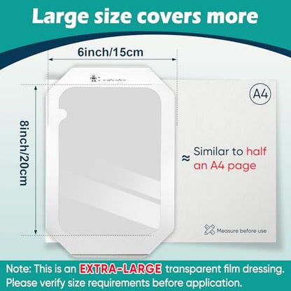 Transparente Wundauflage 15 x 20 cm, wasserdicht, Box mit 12 Stück – Ideal zum Schwimmen, Duschen, für postoperative Wunden, IV-Schutz, Tattoo-Nachsorge und Narbentherapie