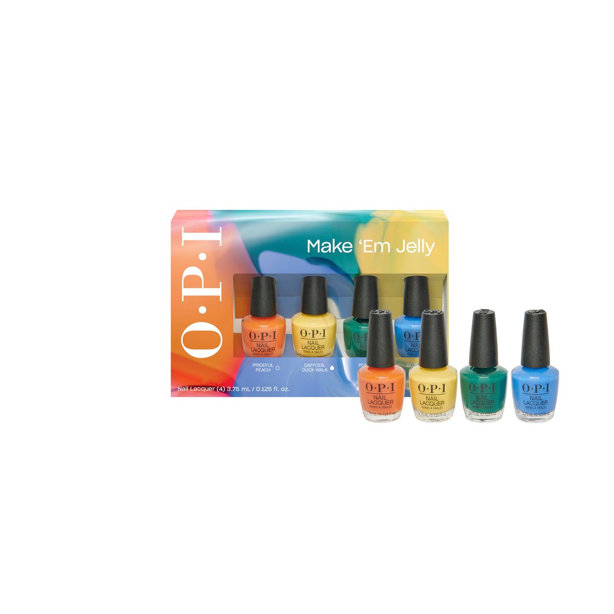 OPI Nail Lacquer 4er Mini-Pack | 4 cremige Sommerfarben, splitterresistenter Nagellack-Geschenkset | Make 'Em Jelly! Kollektion | Sommer 2025