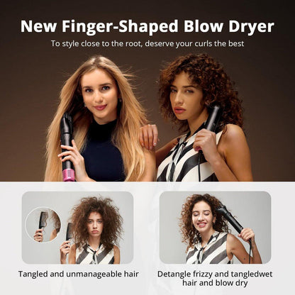 Air Wrap Haarstyler – Schnell trocknender Föhn & Lockenstab, Heißluft-Styler ohne Hitzeschäden für Locken, Volumen, Glätten – Pink