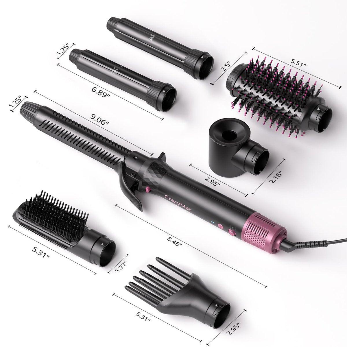 Air Wrap Haarstyler – Schnell trocknender Föhn & Lockenstab, Heißluft-Styler ohne Hitzeschäden für Locken, Volumen, Glätten – Pink
