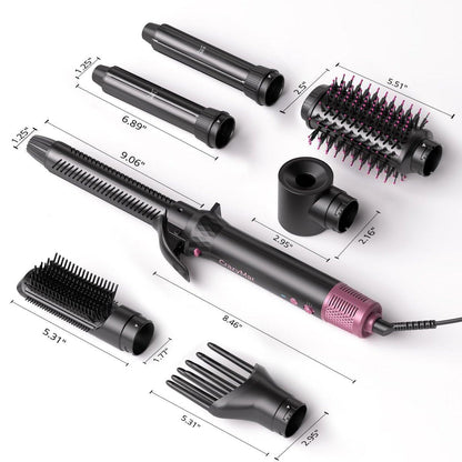 Air Wrap Haarstyler – Schnell trocknender Föhn & Lockenstab, Heißluft-Styler ohne Hitzeschäden für Locken, Volumen, Glätten – Pink