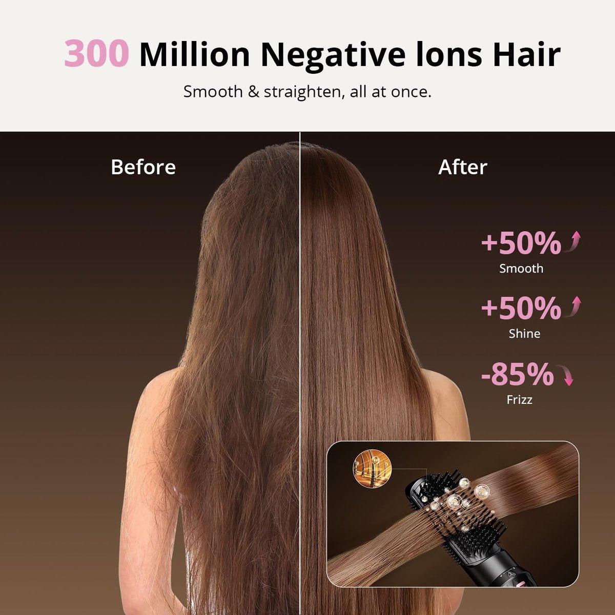 Air Wrap Haarstyler – Schnell trocknender Föhn & Lockenstab, Heißluft-Styler ohne Hitzeschäden für Locken, Volumen, Glätten – Pink