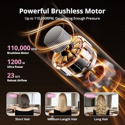 Air Wrap Haarstyler – Schnell trocknender Föhn & Lockenstab, Heißluft-Styler ohne Hitzeschäden für Locken, Volumen, Glätten – Pink