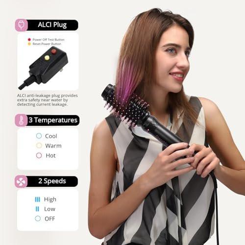 Air Wrap Haarstyler – Schnell trocknender Föhn & Lockenstab, Heißluft-Styler ohne Hitzeschäden für Locken, Volumen, Glätten – Pink
