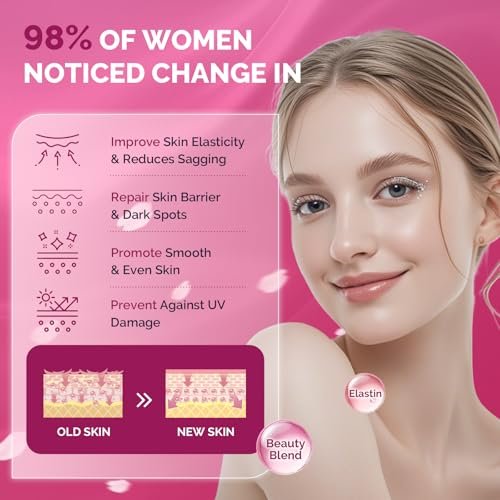 DRFOSTER Multi-Collagen-Peptiden-Pulver für Frauen – Typ I, II, III, V, X, hydrolysiertes Kollagenpulver mit Beauty-Komplex, Vitamin C & Biotin für Haut, Haare, Nägel, Gelenke, Nicht-GVO, 35 Portionen