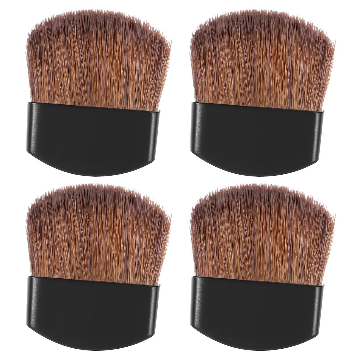 4er-Set Mini Puder- und Rougepinsel – Kleine Make-up-Pinsel für unterwegs, weiche synthetische Borsten, Reisegröße, multifunktional für Wangen und Puder