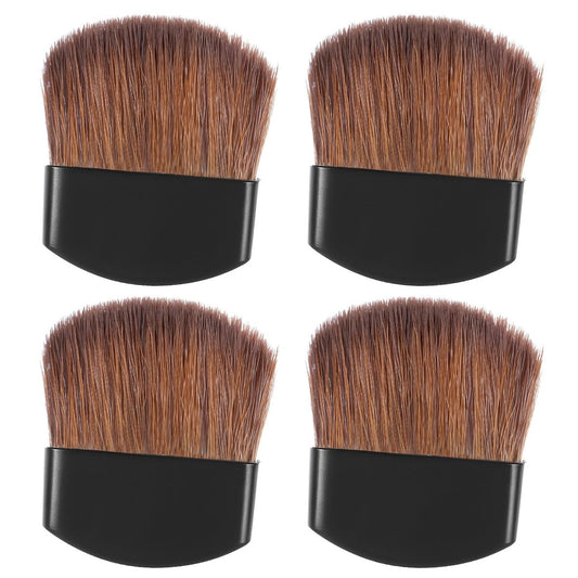 4er-Set Mini Puder- und Rougepinsel – Kleine Make-up-Pinsel für unterwegs, weiche synthetische Borsten, Reisegröße, multifunktional für Wangen und Puder