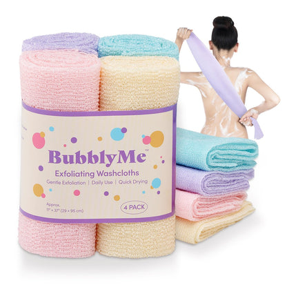 Koreanische Peeling-Waschlappen [4er-Pack] – Tägliche Körperpeeling-Tücher für Dusche, Rücken & Ganzkörper – Loofah-Alternative, schnell trocknende Badtücher, hergestellt in Korea