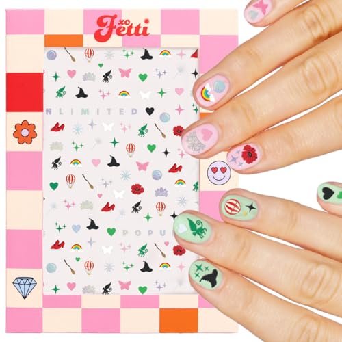 xo, Fetti Rosa + Grün Hexen-Nagelaufkleber - 604 Stück | Geburtstagsdekoration, Niedliche Party-Geschenke für Mädchen, Maniküre-Zubehör, Kinder-Zauberbedarf