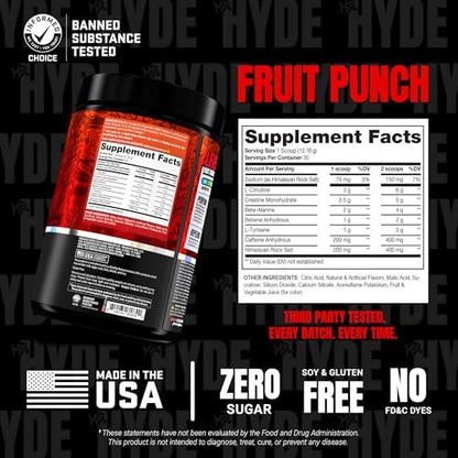 ProSupps Mr. Hyde Signature V2 Pre-Workout Pulver – Fruchtpunsch, 30 Portionen mit Creatin, Beta-Alanin & Koffein für Leistung & Energie