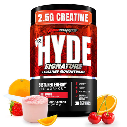 ProSupps Mr. Hyde Signature V2 Pre-Workout Pulver – Fruchtpunsch, 30 Portionen mit Creatin, Beta-Alanin & Koffein für Leistung & Energie