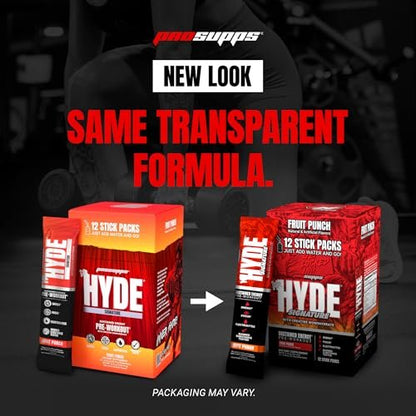 ProSupps Mr. Hyde Signature Pre Workout Drink-Mix – Energie, Ausdauer & Fokus mit Kreatin, Beta-Alanin & Koffein – 12 Portionen im praktischen Beutel (Fruchtpunsch)