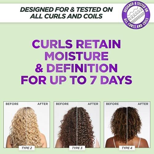 Garnier Fructis Method for Curls Curly Hair Set: Feuchtigkeitsspendendes Shampoo, Haarmaske und Curl-Refresher-Spray für Locken von 2C bis 4C