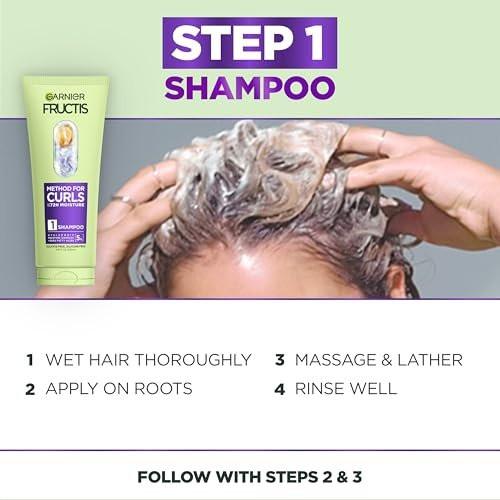 Garnier Fructis Method for Curls Curly Hair Set: Feuchtigkeitsspendendes Shampoo, Haarmaske und Curl-Refresher-Spray für Locken von 2C bis 4C