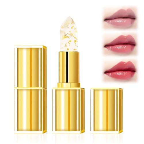 EOIRULA 2er-Pack übertragungssicherer farbwechselnder Lipgloss, Goldfolien-Lippenstift für Frauen, feuchtigkeitsspendender Glanz-Lippenglanz, tiefe Pflege