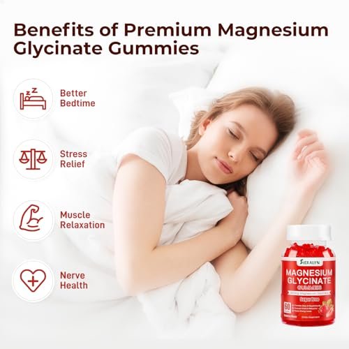 Magnesiumglycinat Gummibärchen 600 mg – Zuckerfreie Magnesium Gummis für Erwachsene, Hochabsorbierendes Magnesium für Stress- und Muskelentspannung & Nervengesundheit, Non-GMO, Glutenfrei, Vegan, 60 Stück