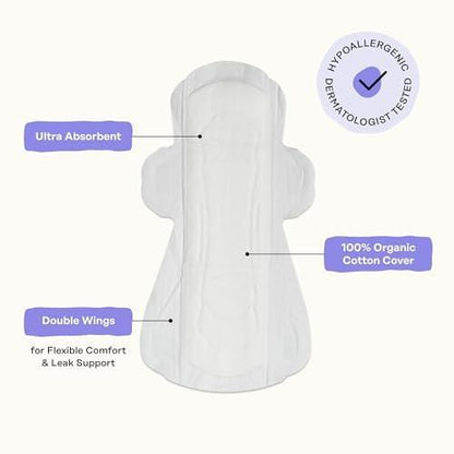 Honey Pot - Beruhigende Kräuter-Super-Binden für Frauen - 100% Bio-Baumwoll-Deckblatt - Damenhygiene - Nicht kühlend - Beruhigende Kräuter mit Lavendel, Ashwagandha & Zitronenmelisse - 16 Stück