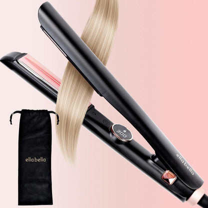 ELLA BELLA® Slimline Haarglätter mit Infrarot-Technologie | 2-in-1 Glätten & Locken | 10 Temperatureinstellungen | Tragbares Design