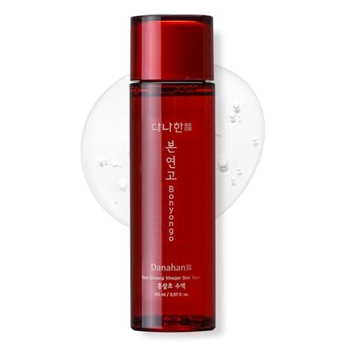 DANAHAN Bonyongo Red Ginseng Vinegar Toner – Reichhaltiger Essence Toner für trockene & reife Haut | 6 Jahre fermentierter Ginseng für Anti-Aging & pH-Gleichgewicht | Koreanische Hanbang-Hautpflege, 150 ml