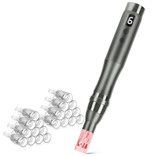 Glemme Microneedle Derma Roller Pen 0,25mm – Mikronadel-Roller für Gesicht & Haut, Dermabrasion-Roller für Männer & Frauen, Heimgebrauch