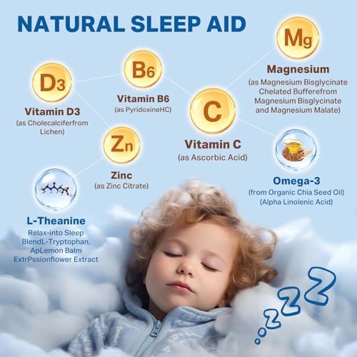 Magnesium Tropfen für Kinder - Magnesiumglycinat flüssig mit Vitamin B6, C, D3, Omega-3, L-Theanin, Zink, Multivitamin - Erdbeergeschmack 60 ml