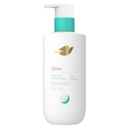Dove Glykol-Serum Duschgel für Frauen – Hauterneuerung, Feuchtigkeit & Geruchskontrolle, Frischer Wasserlilien-Duft, 14,2 oz