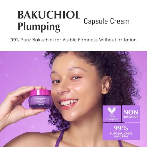 Bakuchiol Plumping Capsule Cream – Retinol-Alternative Feuchtigkeitscreme für Festigkeit und Porenpflege mit 99% reinem Bakuchiol, 5 Arten Kollagen & Ceramid-Komplex, 1,69 fl.oz / 50ml
