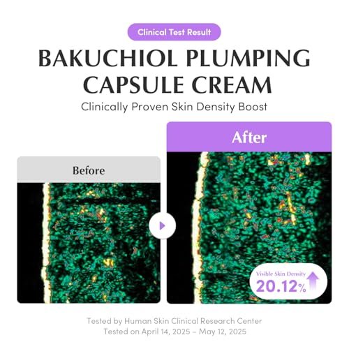 Bakuchiol Plumping Capsule Cream – Retinol-Alternative Feuchtigkeitscreme für Festigkeit und Porenpflege mit 99% reinem Bakuchiol, 5 Arten Kollagen & Ceramid-Komplex, 1,69 fl.oz / 50ml
