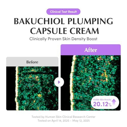 Bakuchiol Plumping Capsule Cream – Retinol-Alternative Feuchtigkeitscreme für Festigkeit und Porenpflege mit 99% reinem Bakuchiol, 5 Arten Kollagen & Ceramid-Komplex, 1,69 fl.oz / 50ml