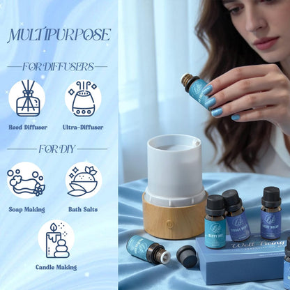 ARVIDSSON Ätherische Öle Set – Wohlfühl-Mischungen für Diffuser & Kerzenherstellung – Happy, Sweet Dreams, Serenity, Breathe, Energy, Air Freshening – 6 x 10 ml