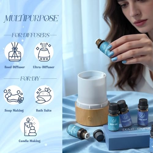 ARVIDSSON Ätherische Öle Set – Wohlfühl-Mischungen für Diffuser & Kerzenherstellung – Happy, Sweet Dreams, Serenity, Breathe, Energy, Air Freshening – 6 x 10 ml
