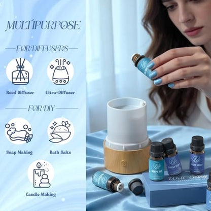 ARVIDSSON Ätherische Öle Set – Wohlfühl-Mischungen für Diffuser & Kerzenherstellung – Happy, Sweet Dreams, Serenity, Breathe, Energy, Air Freshening – 6 x 10 ml