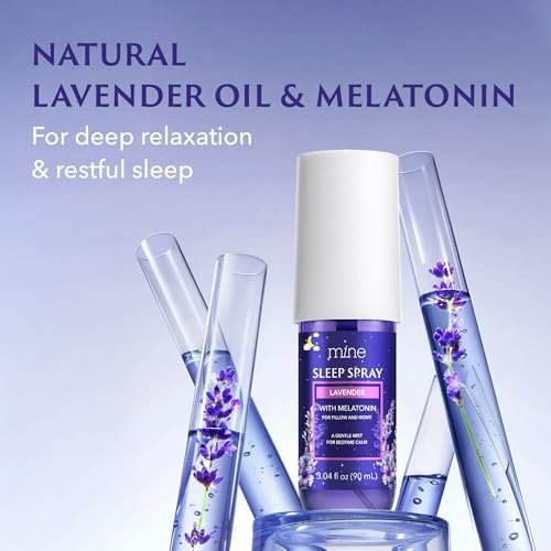Lavendel Schlafspray mit Melatonin – Entspannendes Kissen Spray für Erwachsene, Geschenk für Väter, Teenager und Frauen