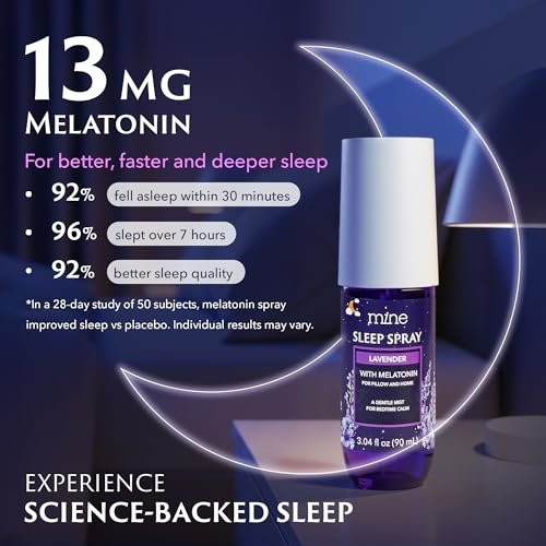 Lavendel Schlafspray mit Melatonin – Entspannendes Kissen Spray für Erwachsene, Geschenk für Väter, Teenager und Frauen