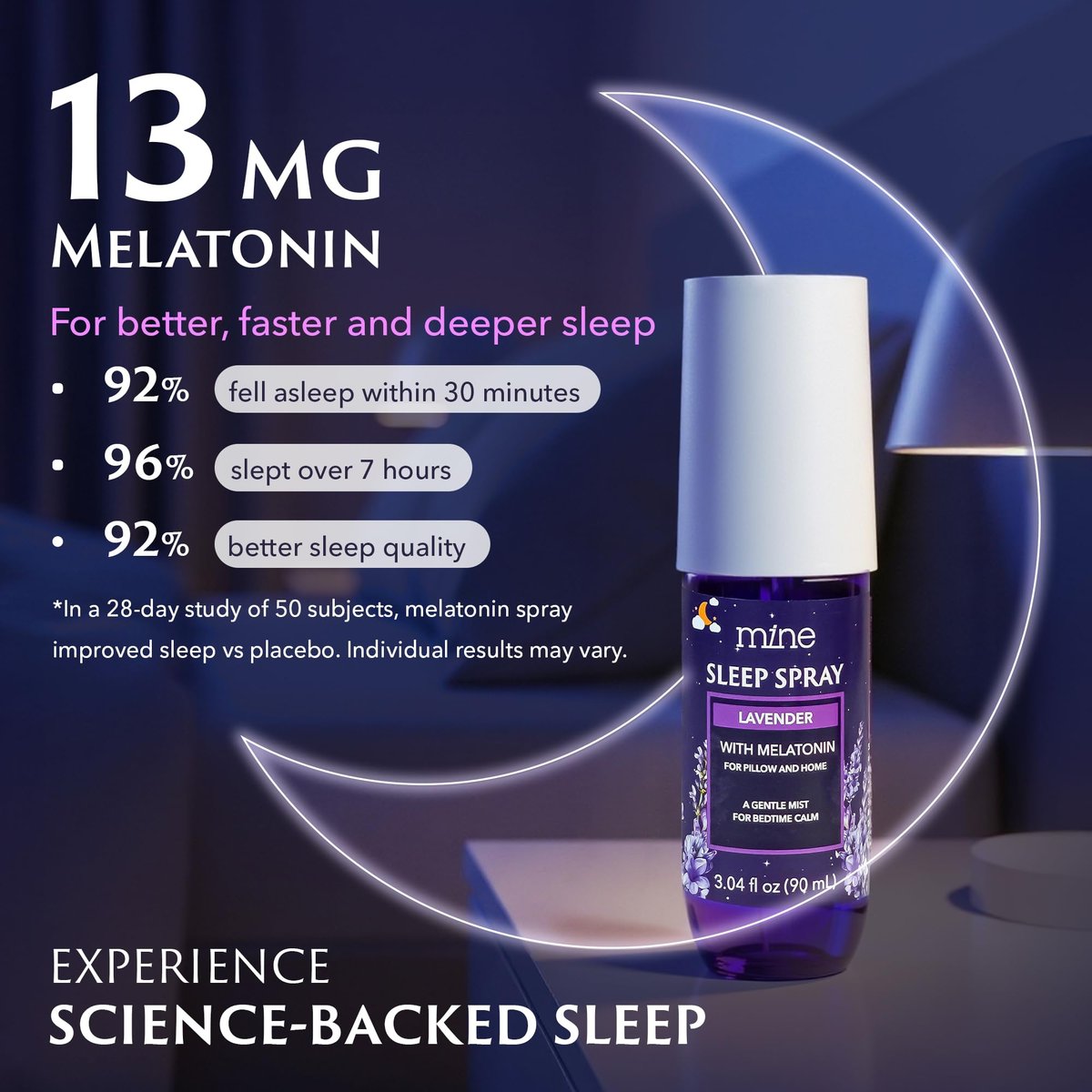 Lavendel Schlafspray mit Melatonin – Entspannendes Kissen Spray für Erwachsene, Geschenk für Väter, Teenager und Frauen