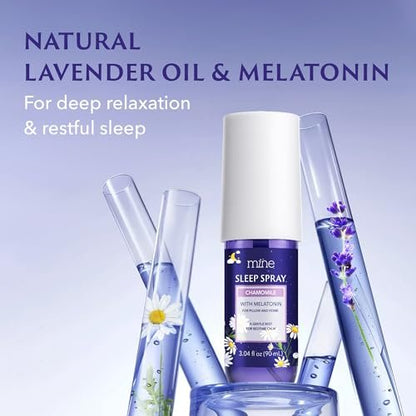 Kamilleninspiriertes Lavendel-Schlafspray mit Melatonin – Entspannendes Geschenk für Väter – Natürliches Kissen-Spray für besseren Schlaf mit Lavendel & Zedernholz, Geschenk für Teenager-Mädchen und Frauen