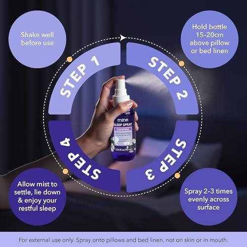 Kamilleninspiriertes Lavendel-Schlafspray mit Melatonin – Entspannendes Geschenk für Väter – Natürliches Kissen-Spray für besseren Schlaf mit Lavendel & Zedernholz, Geschenk für Teenager-Mädchen und Frauen