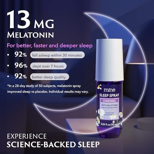 Kamilleninspiriertes Lavendel-Schlafspray mit Melatonin – Entspannendes Geschenk für Väter – Natürliches Kissen-Spray für besseren Schlaf mit Lavendel & Zedernholz, Geschenk für Teenager-Mädchen und Frauen