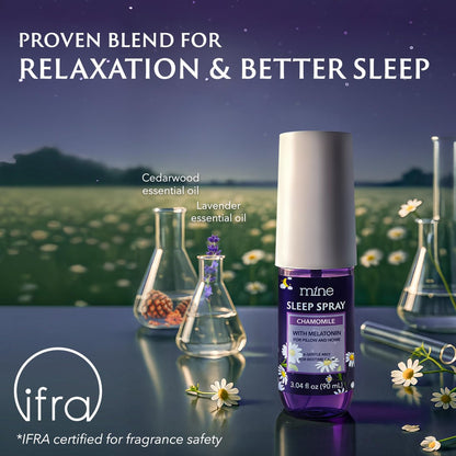 Kamilleninspiriertes Lavendel-Schlafspray mit Melatonin – Entspannendes Geschenk für Väter – Natürliches Kissen-Spray für besseren Schlaf mit Lavendel & Zedernholz, Geschenk für Teenager-Mädchen und Frauen