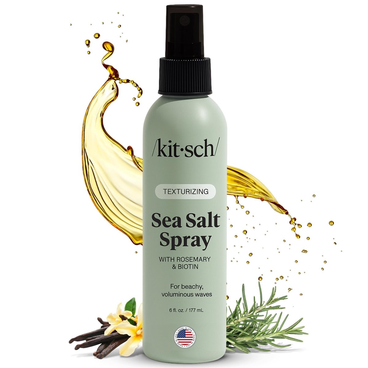 Kitsch Meersalzspray für Männer und Frauen | Haarspray mit Rosmarin, Biotin, Magnesium – Haartexturierer für natürliche Locken und Beach Waves | Ideales Geschenk für Frauen, 177 ml