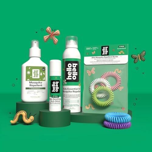 Hello Bello Mückenschutzspray – Insektenschutz mit Lemongras- und Pfefferminzölen, 200 ml Flasche