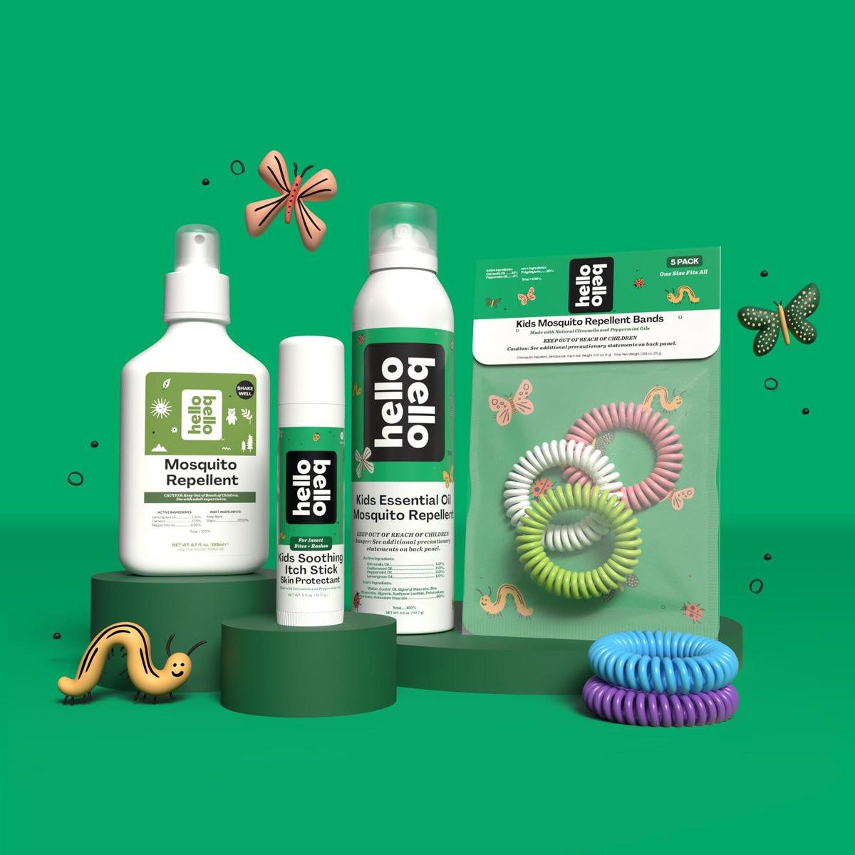 Hello Bello Mückenschutzspray – Insektenschutz mit Lemongras- und Pfefferminzölen, 200 ml Flasche
