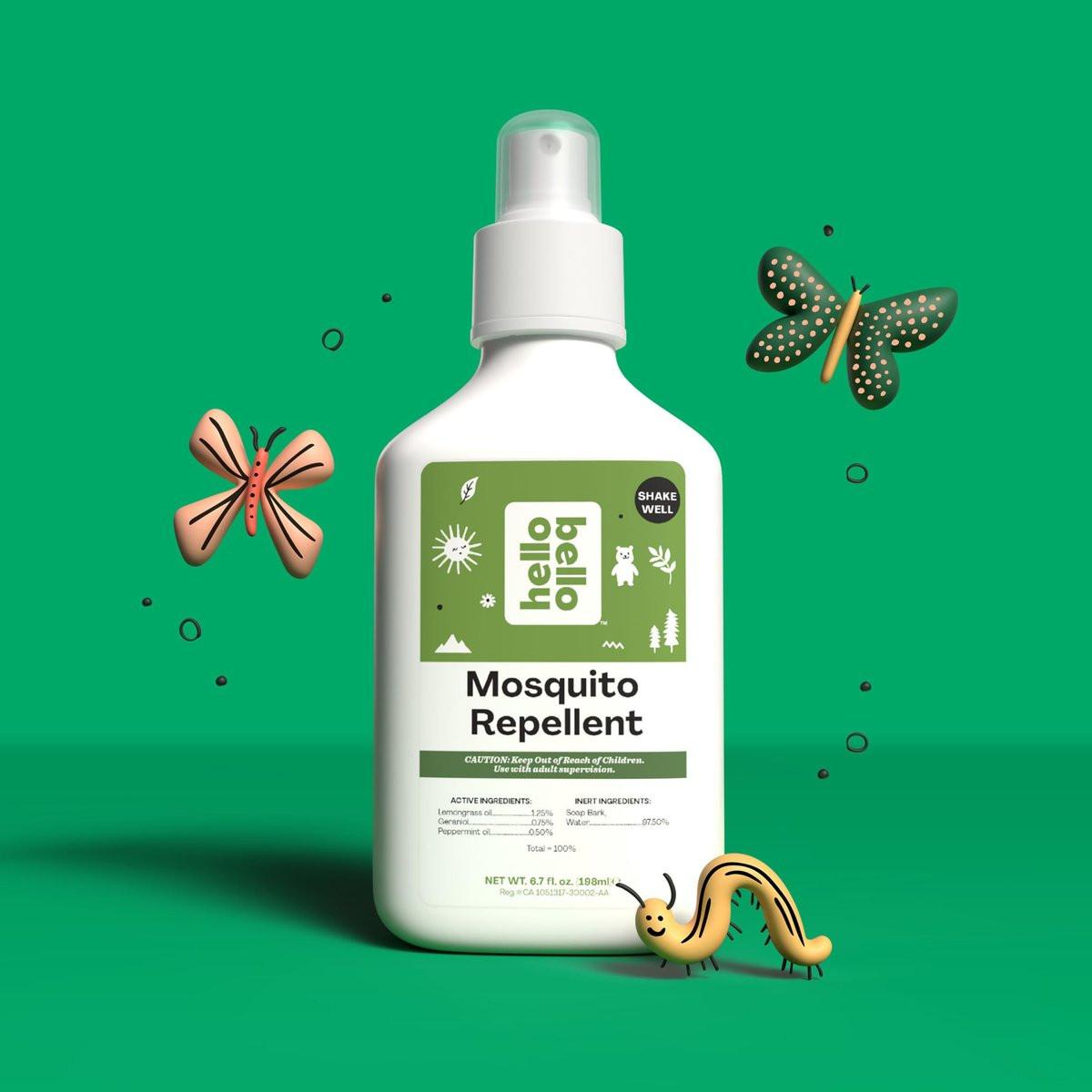 Hello Bello Mückenschutzspray – Insektenschutz mit Lemongras- und Pfefferminzölen, 200 ml Flasche