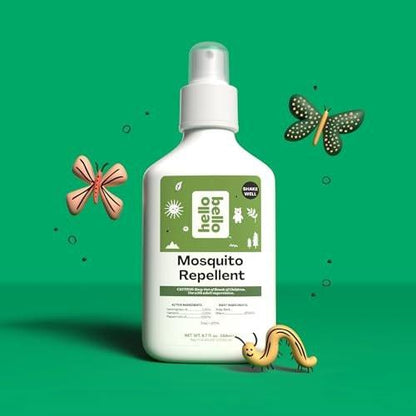 Hello Bello Mückenschutzspray – Insektenschutz mit Lemongras- und Pfefferminzölen, 200 ml Flasche