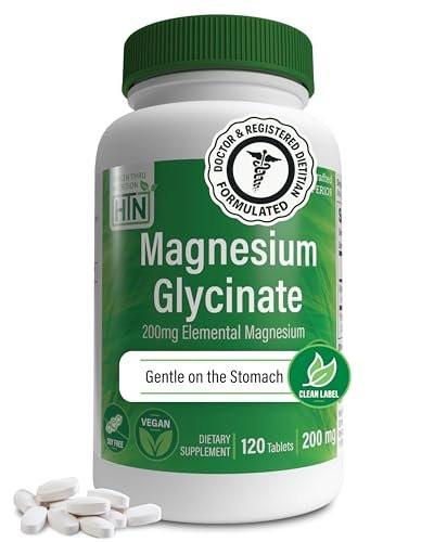 Magnesium Glycinat 200mg Elemental (aus 1.540mg cheliertem Bisglycinat) – Unterstützt Muskeln, Nerven & Entspannung – Magenschonend, hohe Bioverfügbarkeit, Nicht-GVO, 120 Tabletten – Health Thru Nutrition
