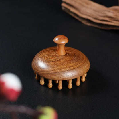 iunxkmi Holz-Kopfhautmassagekamm - Sandelholz-Kopfmassagegerät, Gua Sha Bürste für Frauen Männer Haarwachstum Körper Massage